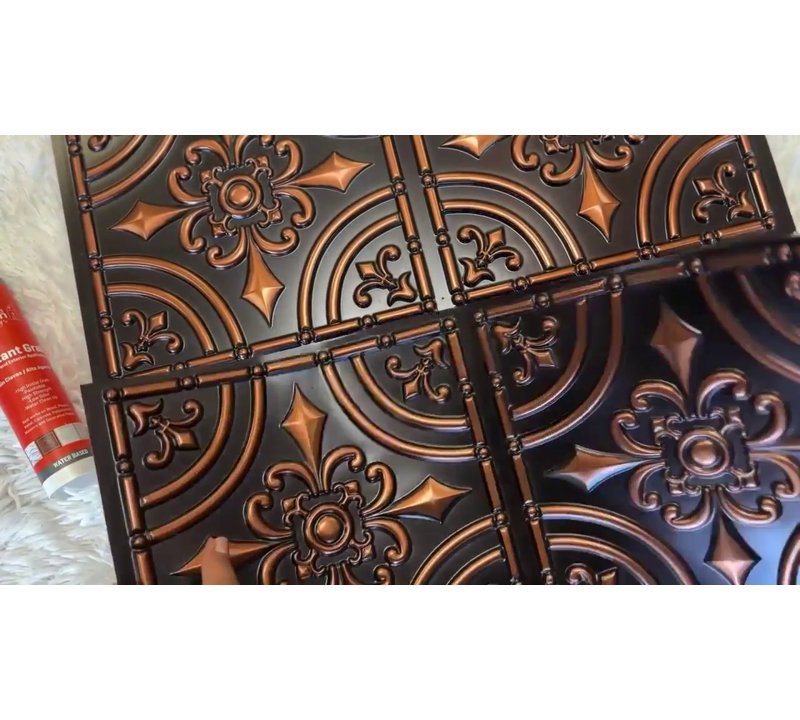 Silver 24" x 24" PVC Glue-Up Ceiling Tile