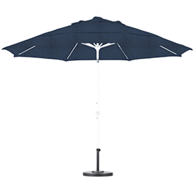 Parasol de marché 11 pi Brent, Spectre indigo Sunbrella®, H 110,5 po x l 132 po x P 132 po, Gris martelé