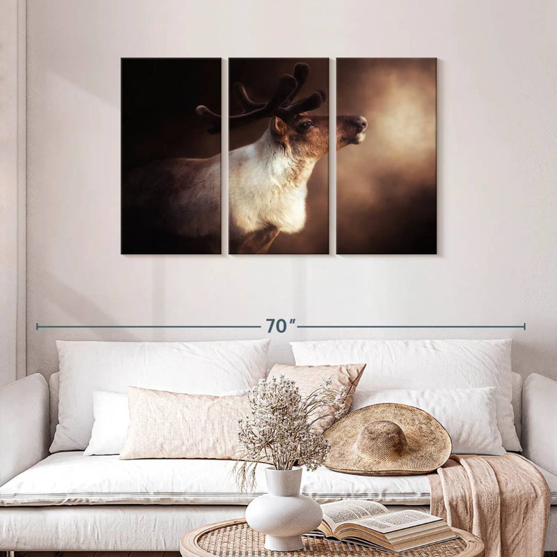 Brampt Morning Mist Reindeer, 20" H x 33" W