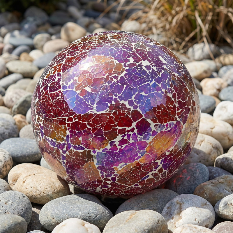 Globe terrestre en verre 10 pouces pour jardin ou cour arrière - rose perle - ensemble de 2, Pearl Pink, 2