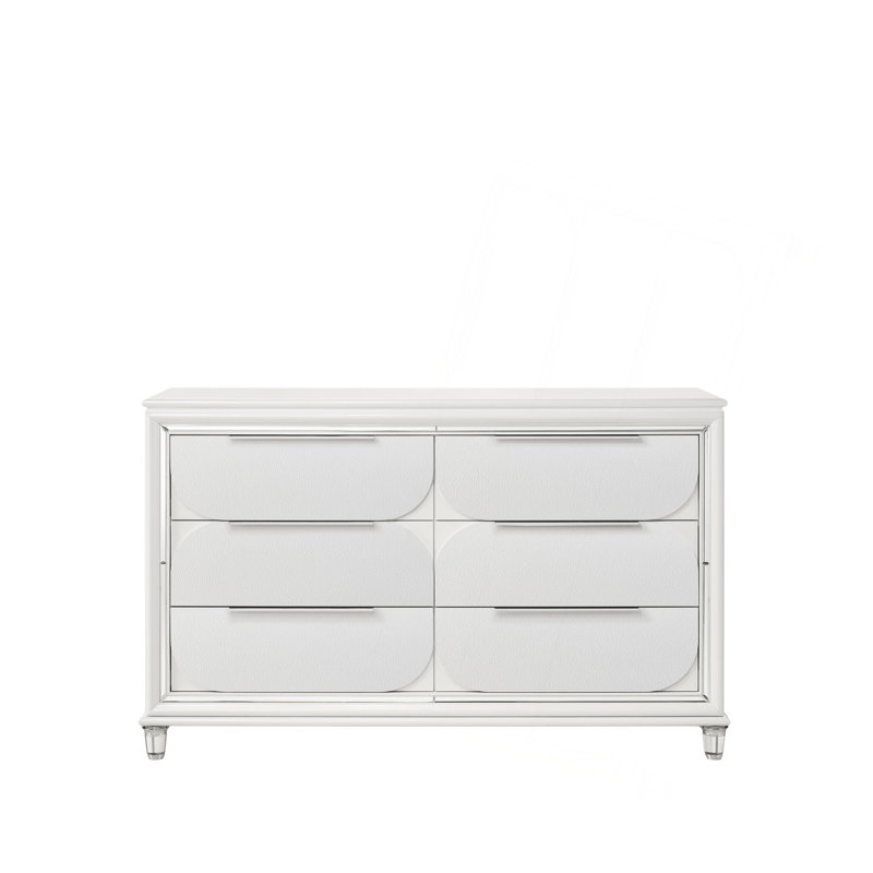 Commode finition perle blanche