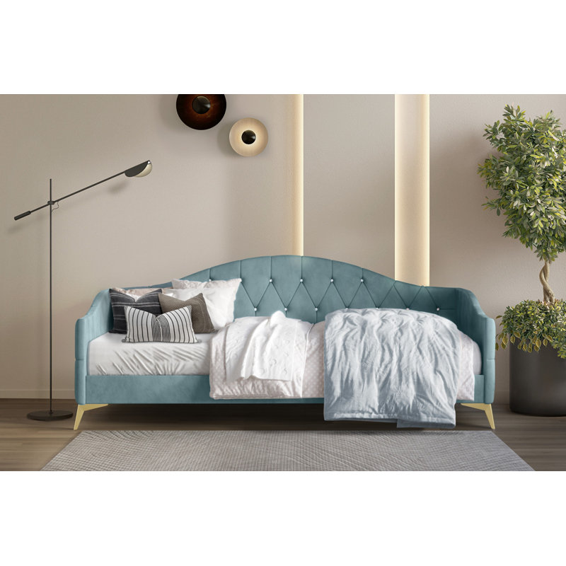 Biquele Upholstered Daybed, Light Blue