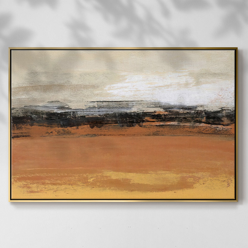 «Bridges Ochre I», reproduction sur toile, H 27 po x l 41 po x P 2 po, Or