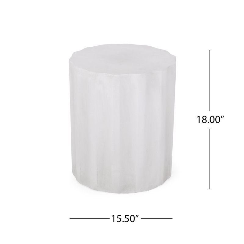 Coda 15.5'' Concrete Outdoor Side Table, Antique  White