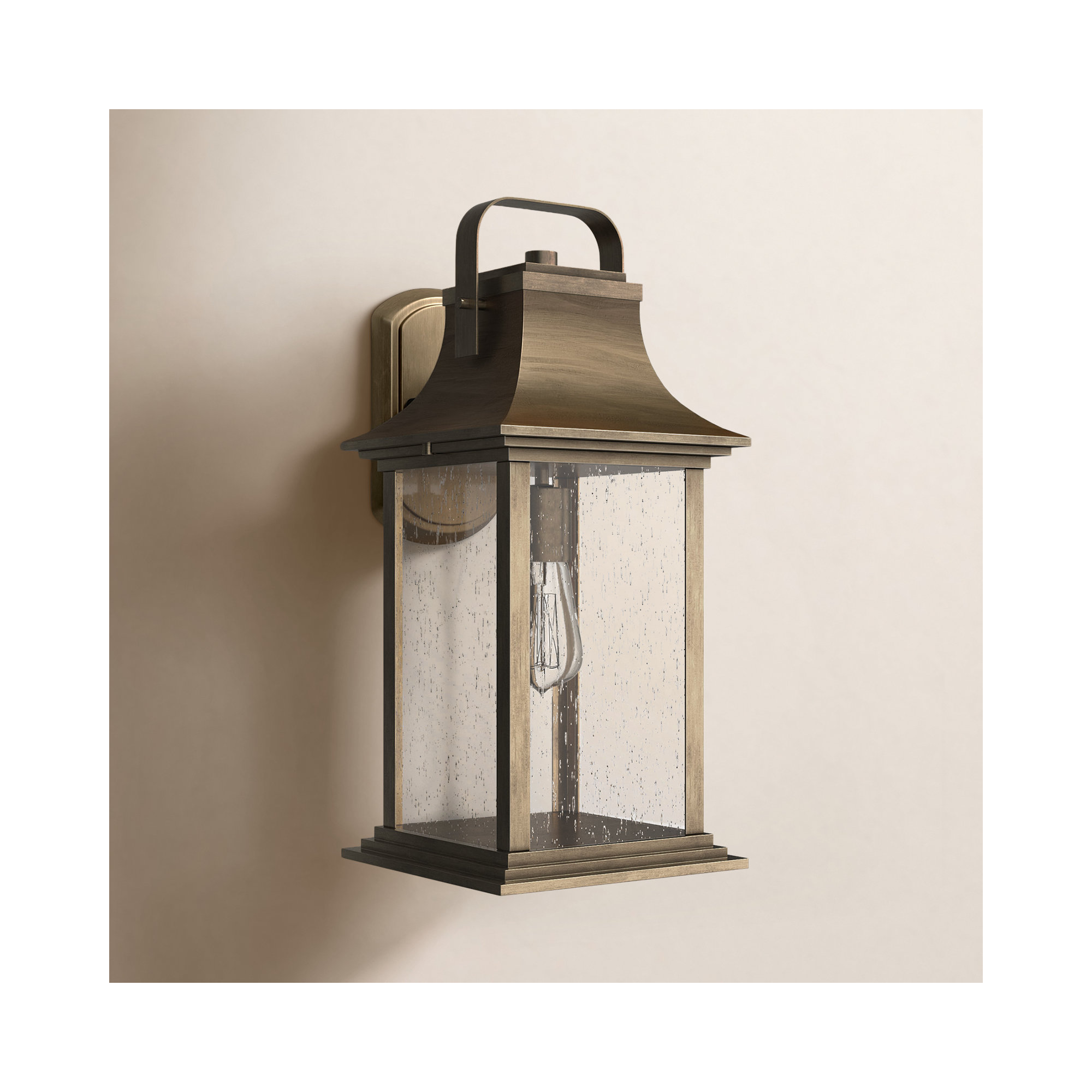 Sereia Single Light Outdoor Aluminum Wall Light, 19" H x 8.5" W x 9.5" D, Bronze