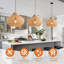 Small Rattan Pendant Light, Natural Wicker Shade, Iron Frame, Adjustable Height, E27 Socket, 35 Cm Diameter, For Kitchen Island Hallway (Bulb Not Included)