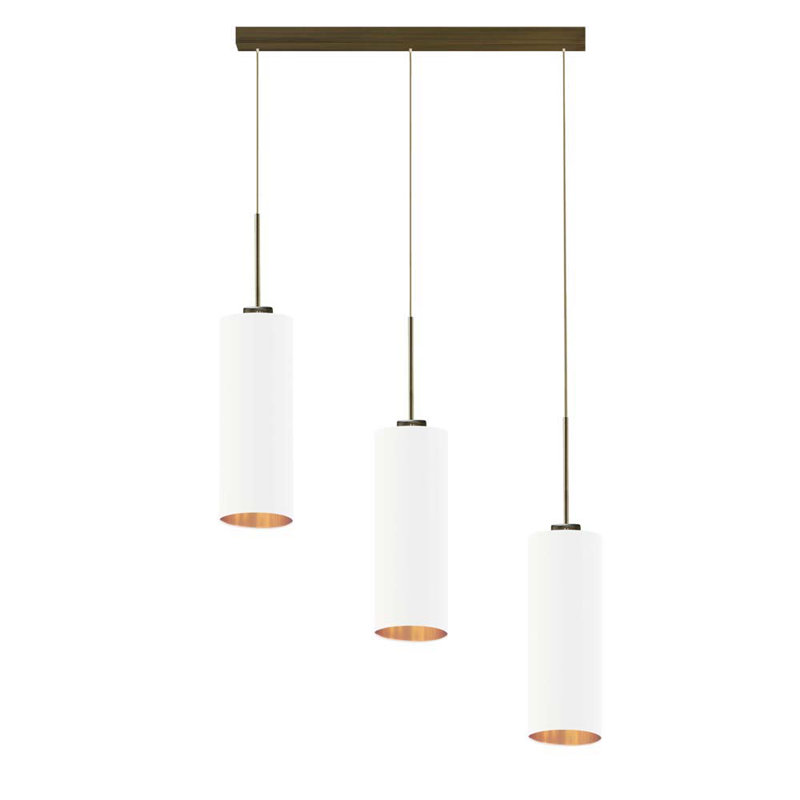 Tonasket 3 - Light Kitchen Island Pendant, White/Bronze
