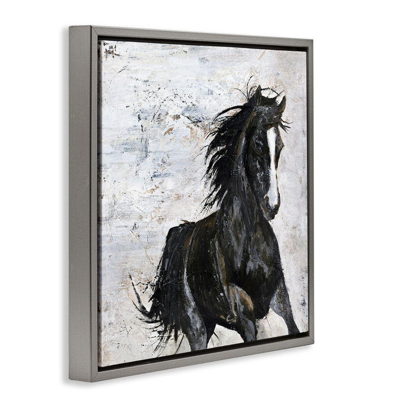 Art mural sur toile flottant Wild Wild, H 25 po x l 25 po, Gris