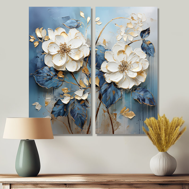 Hortensia bleue en fleurs dans des tons de gris II - art mural beige, H 32 po x l 32 po, Toile tendue, Ne s’applique pas