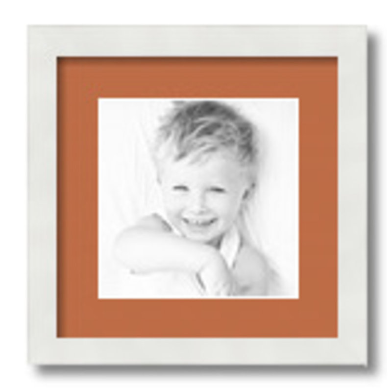 Matte Picture Frame with Mat, Red Orange, 12" W x 12" H