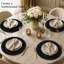 Ensembles de table ronds noirs de 33 cm (13 po) ornés de perles de verre, lot de 2-1818526352