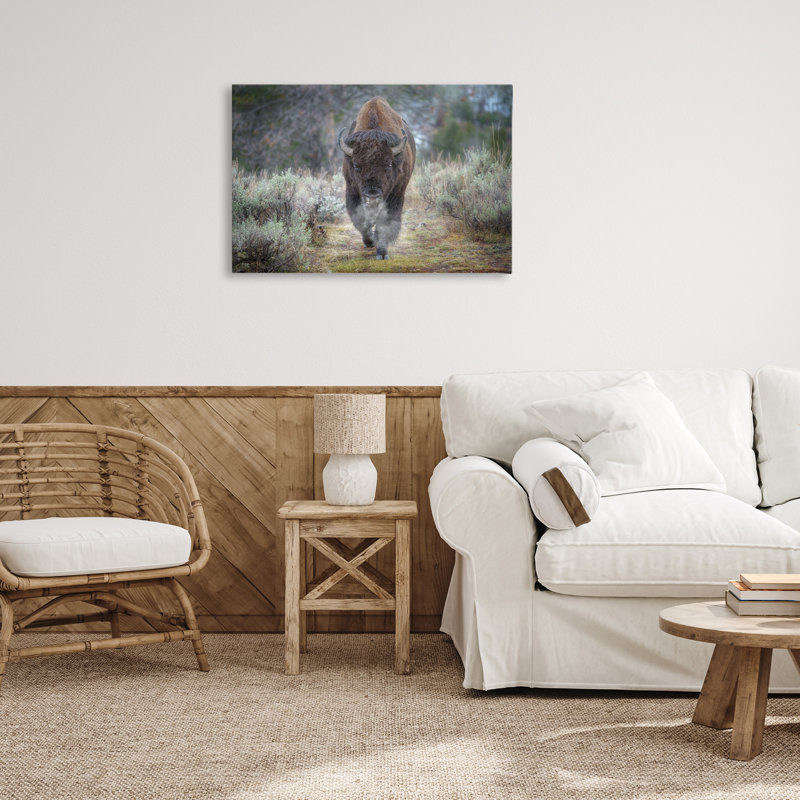 «Bison Stepping», reproduction d'art sur toile par Rick Berk, H 20 po x l 30 po