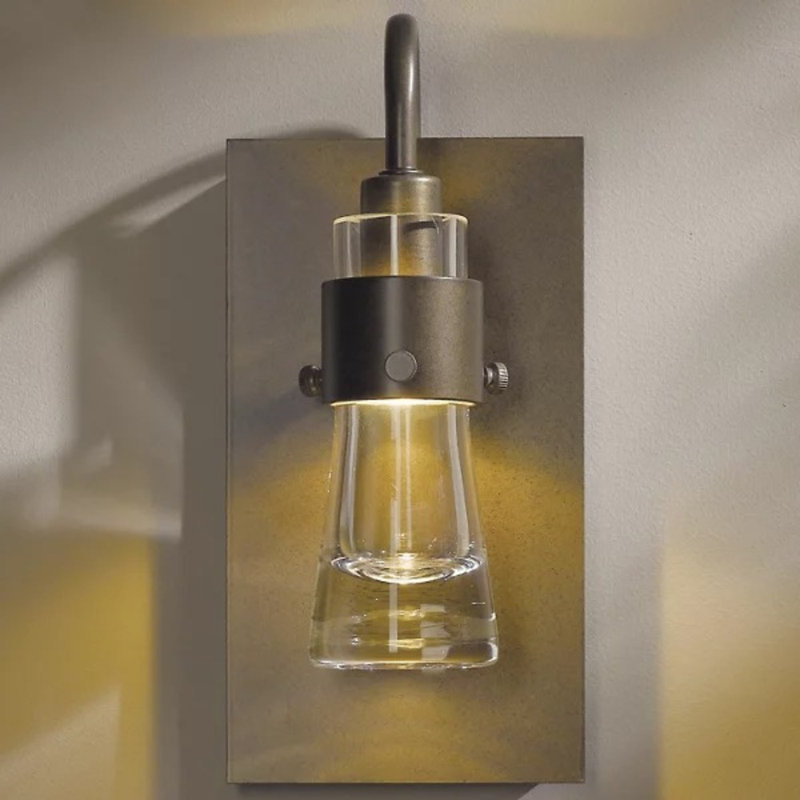 Erlenmeyer 1-Light Armed Sconce, Translucent Bronze