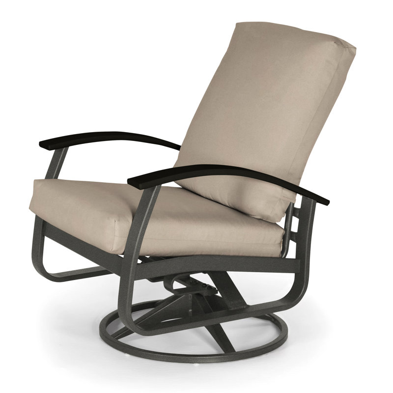Belle Isle Outdoor Swivel Lounge Chair, Canvas Granite Sunbrella® Canvas, Black P70, Textured Graphite