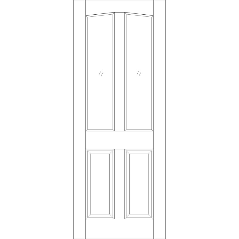 Richmond RM2S Glazed Unfinished Oak Internal Door, Unfinished White Oak, 198.1 cm H x 76.2 cm W x 3.5 cm D