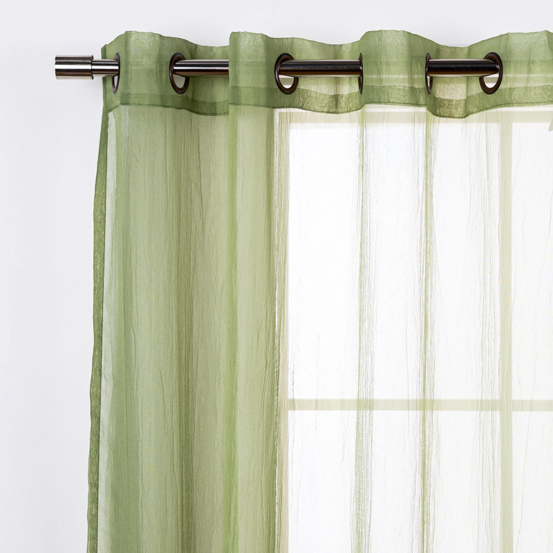 Rideau transparent Maaike, Vert, L 52 po x L 96 po