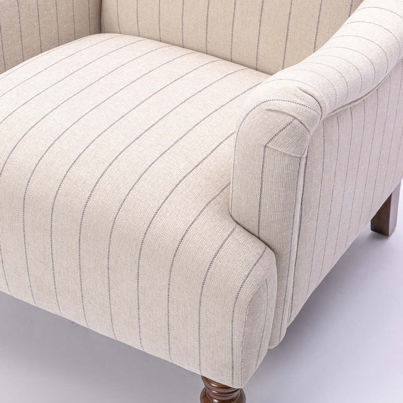 Fauteuil en polyester naturel avec 4 pieds