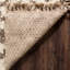Tapis géométrique en laine / coton noué à la main Alimatou ivoire / brun / beige-33000620
