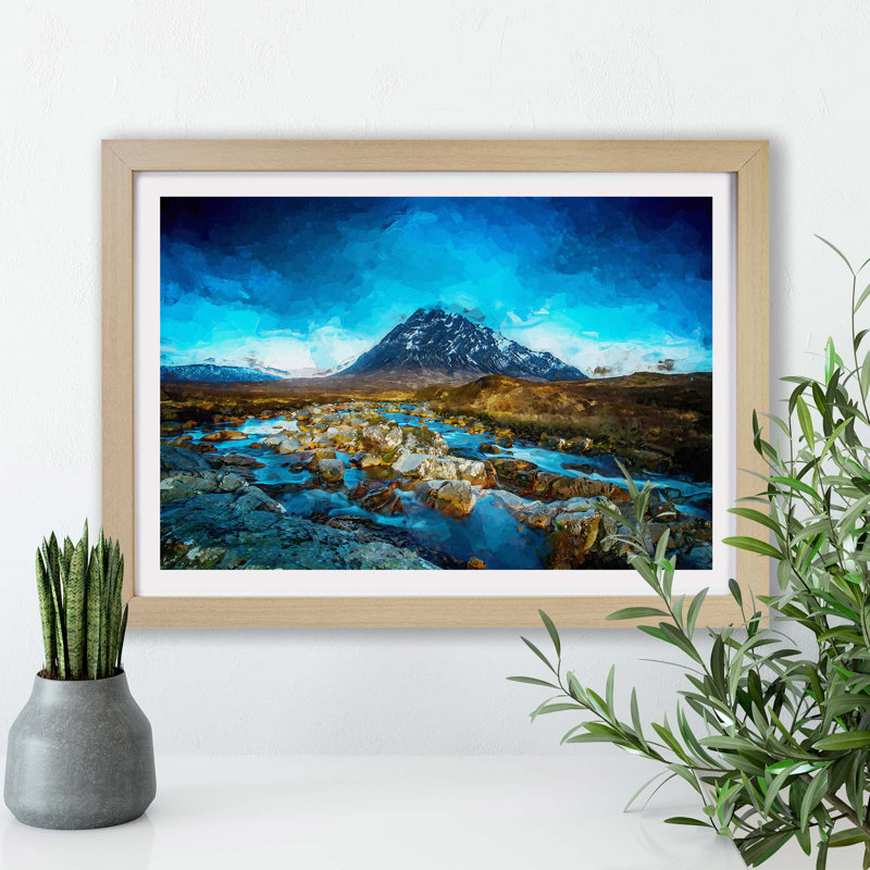 Glencoe in Scotland - Framed Print, 62cm H x 87cm W x 2cm D, Oak