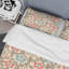 Ikat rose et brun - ensemble de housse de couette abstrait - microfibre de polyester-2103599181