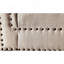 Coussin de salon contemporain avec garniture cloutée en lin beige-1379830127