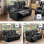 Causeuse de cinéma en faux cuir 66,9 po de largeur avec porte-gobelet-1458990988