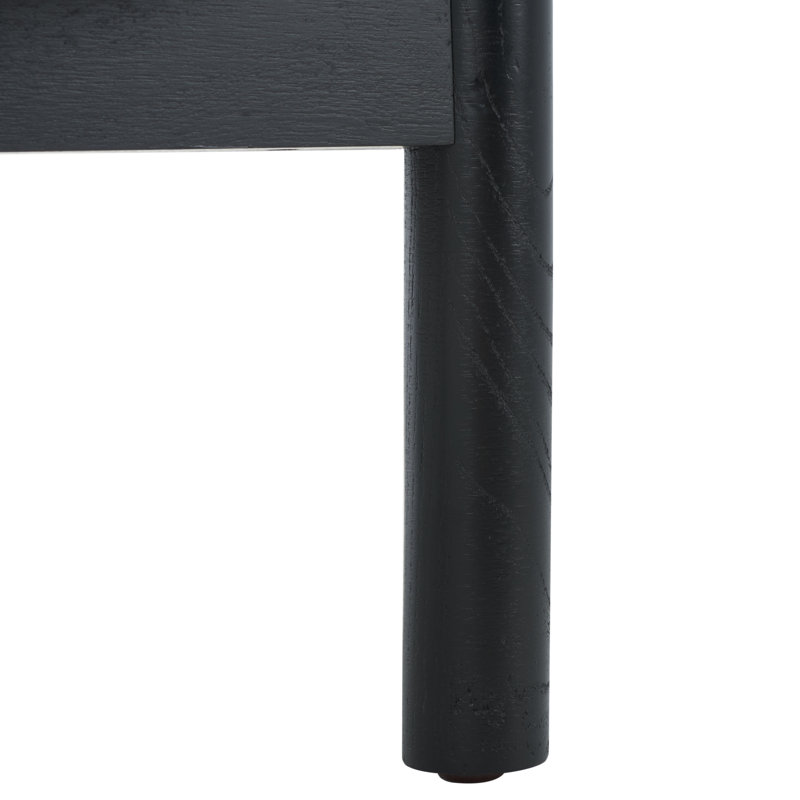 Karyna Glass End Table, Black