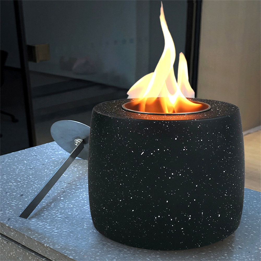 Tabletop Fire Pit for Patio-Use Gel Fuel Cans,Bioethanol/Isopropyl  Alcohol,Black