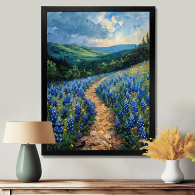 «Blue Green Meadow Charm Blue Bonnets II - Blue Bonnets», reproduction d'art
