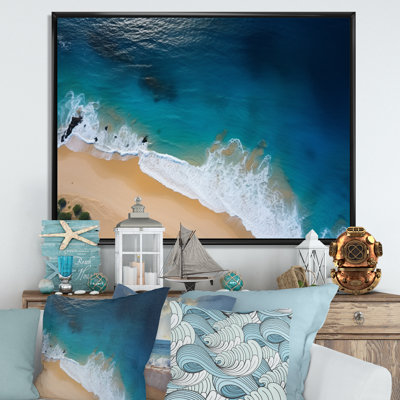 Vue aérienne de la plage côtière III - art mural plage