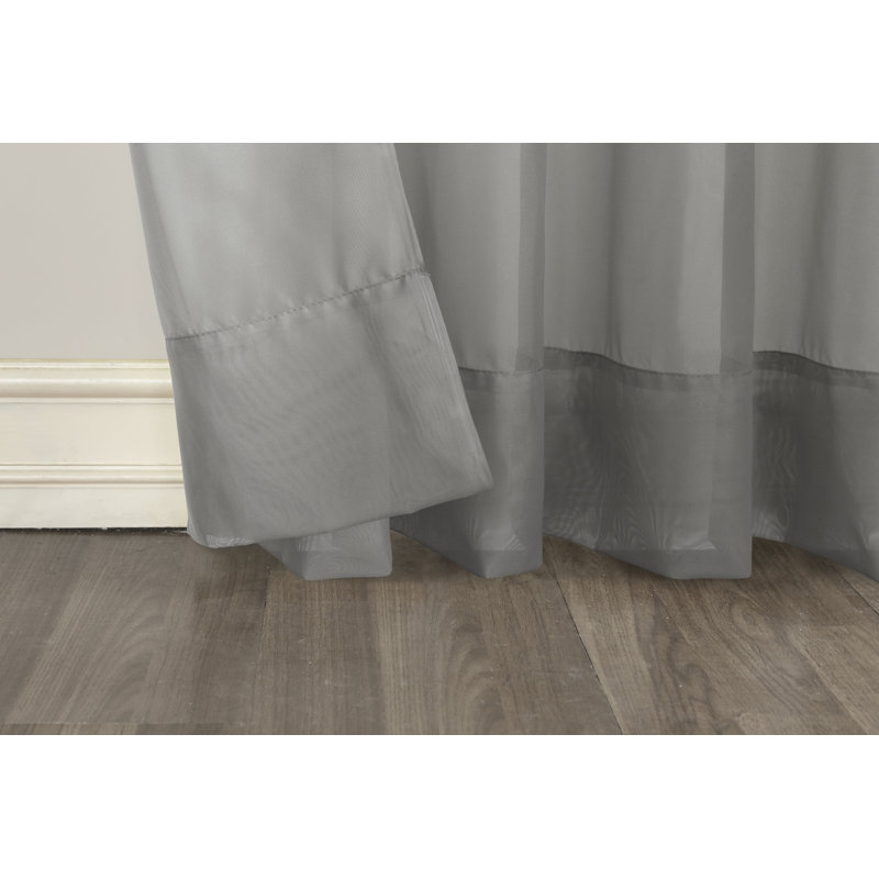 Sheer Rod Pocket Curtain Panel - Basics by Wayfair™, Charcoal, 59" W x 108" L