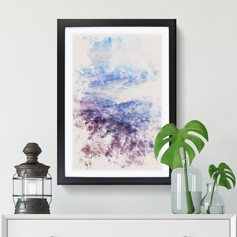 Mountain Range Adventure - Picture Frame Painting Print, 45cm H x 33cm W x 2cm D, Black Framed