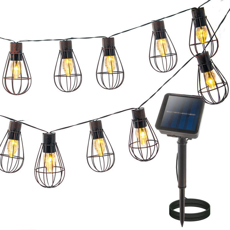 Guirlande solaire à énergie solaire avec 10 ampoules DEL