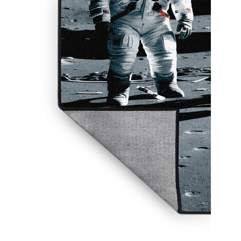 Tapis gris lavable à la machine, Rond 3 pi