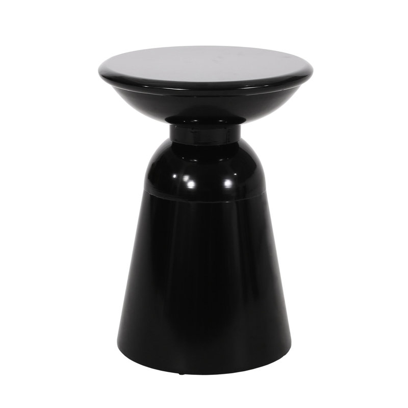 Large Outdoor Metal End Table - Modern Black Iron Accent With Frame And Design, 15x15x20.82 Inches, Ready To Use Large, Side Design Stable Support Pillar, 15" W X D 20.82" H, No Assembly Required