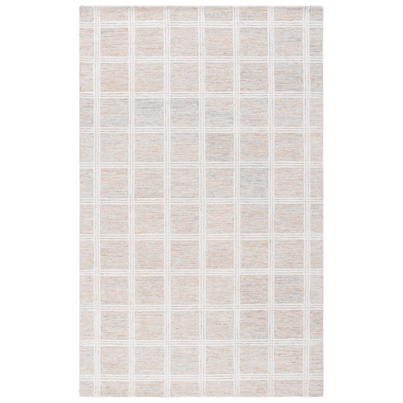 Scottsbluff Pine Hand Tufted Wool & Cotton Plaid Rug, Rectangle 8" x 10"