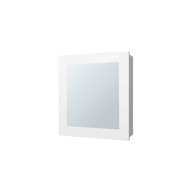 Pharmacie en mélamine avec miroir inclus, Blanc