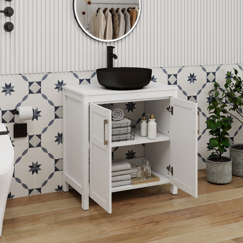 30" Free-Standing Modern Single Bathroom Vanity With Sink, White