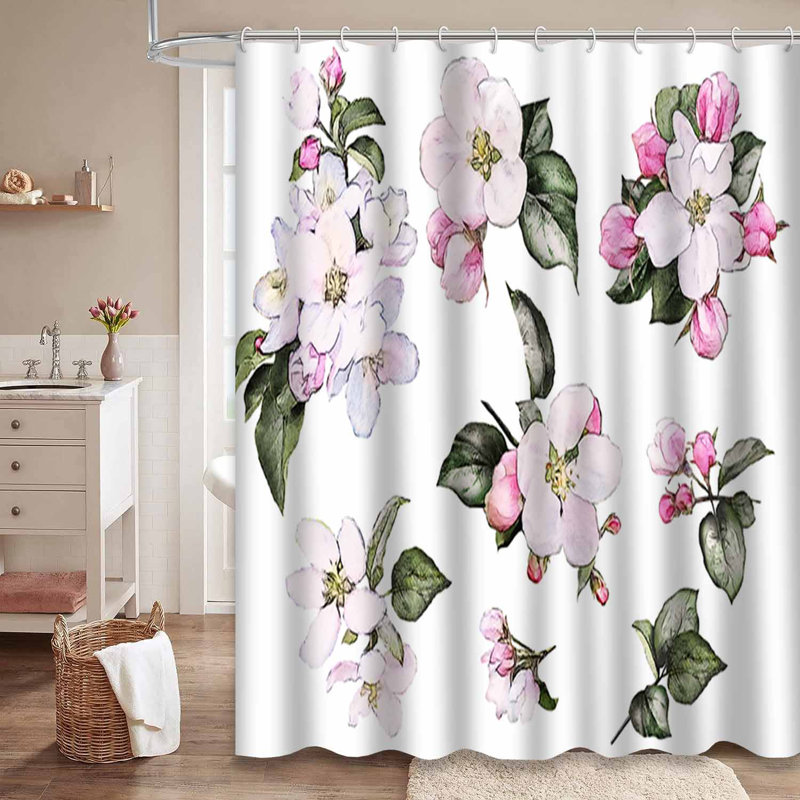 Rideau de douche avec 12 crochets, L 72 po x l 72 po