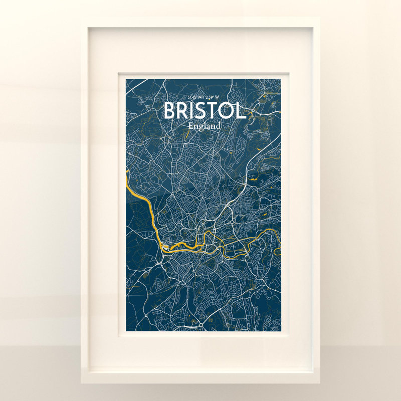 Bristol, carte de la ville, impression, H 36 po x l 24 po x P 0,05 po, Amusez-vous