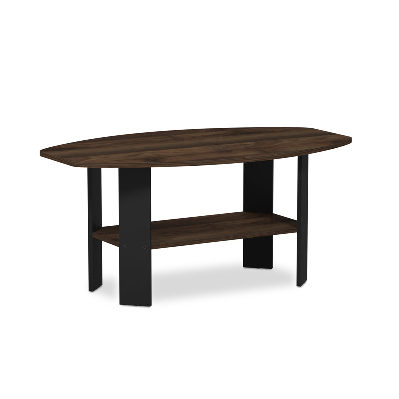 Castlewood Four Leg Coffee Table with Storage, Columbia Walnut/Black