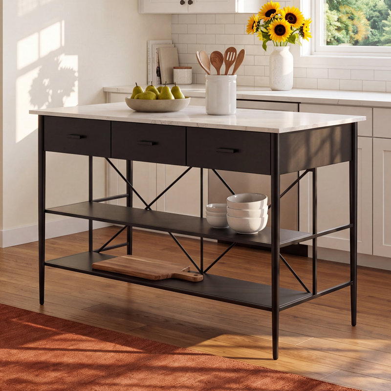 Mya Marble Top Kitchen Island