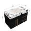 Meuble-lavabo flottant 36 po avec lavabo en céramique et plateau en faux marbre 36 po