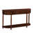 Retro Curved Wood Console Table, 52 inch Circular Half Moon Sofa Table with Open Shelf and 2 Drawers, Solid Wood Entry Table for Living Room, Hallway, Navy Blue + Brown Top-1409387129