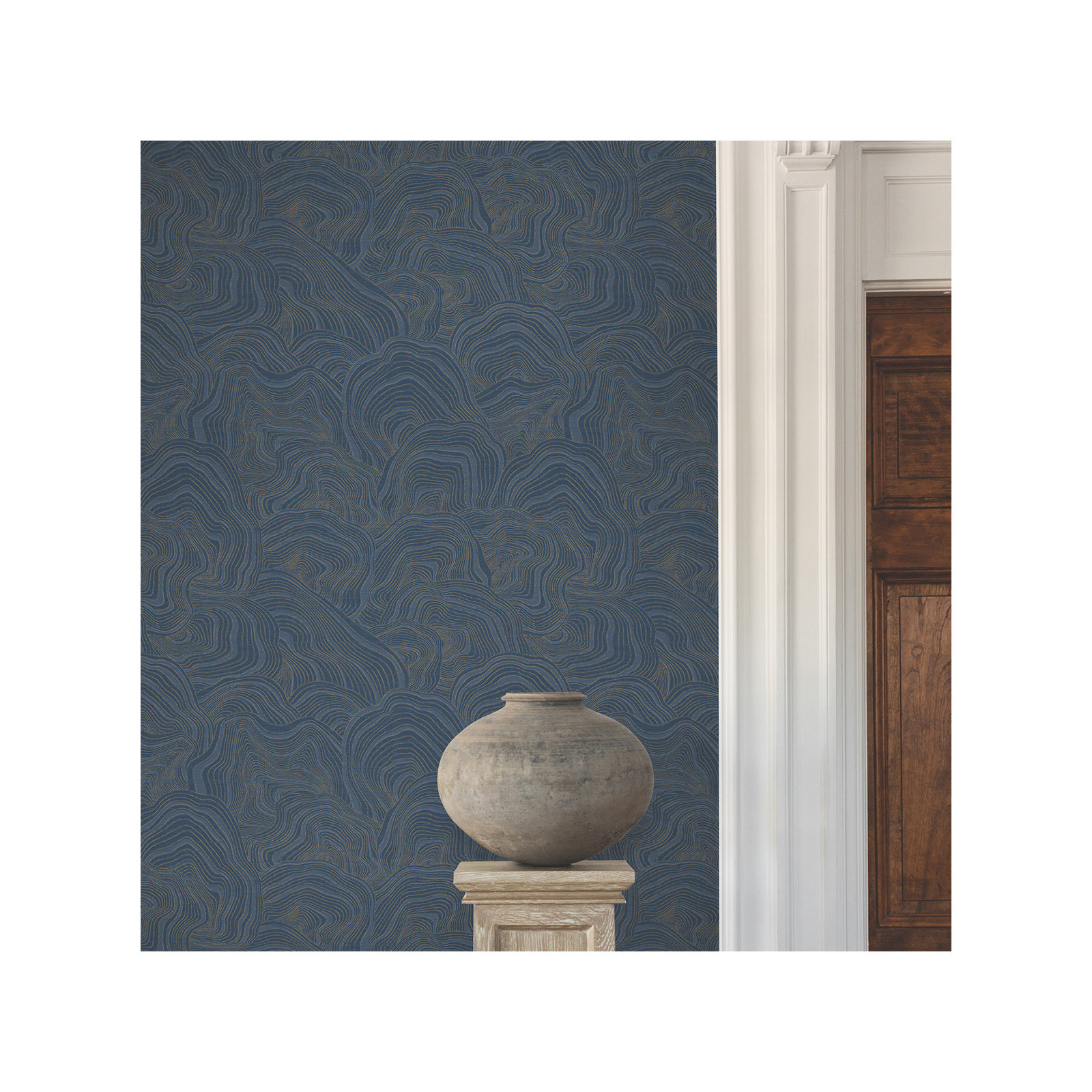 Nessa Abstract Wallpaper, Navy