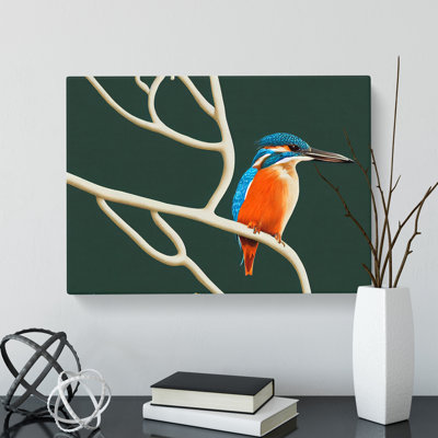 Awe Inspiring Kingfisher Bird - Wrapped Canvas