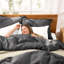Ensemble de housse de couette et de taie décorative Bare Home - Lin ultra doux de qualité supérieure - Hypoallergénique, facile d'entretien-70769672-70769678