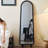 Medieval-Style Rubberwood Frame Oval Full-Length Mirror