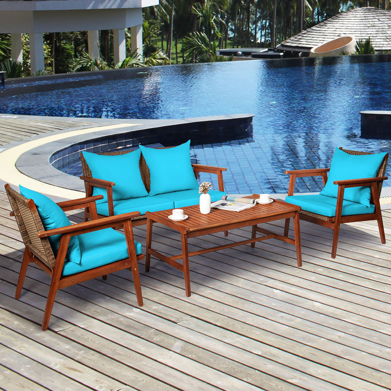 Acacia 4 - Person Patio Conversation Set with Cushions