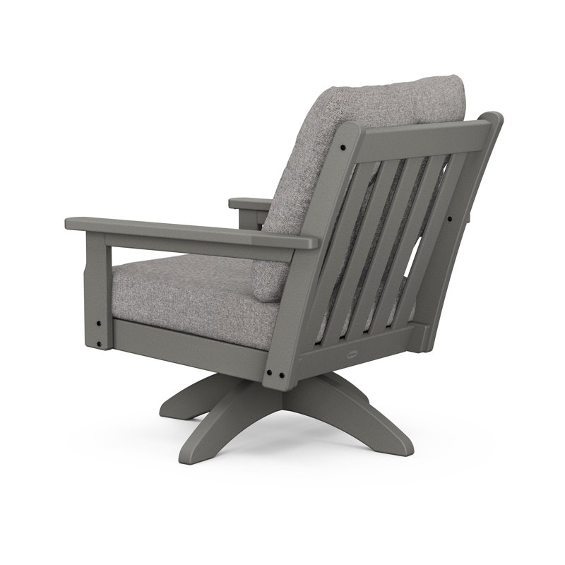 Lakeside Vineyard Deep Seating Swivel Chair, Grey Mist, Slate Grey